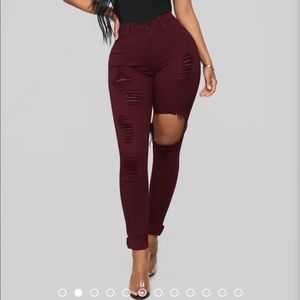 Fashion Nova glistening distressed jeans